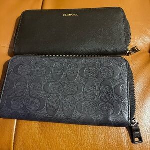 Coach |ELIMPAUL Black Wallet bundle- embossed women men